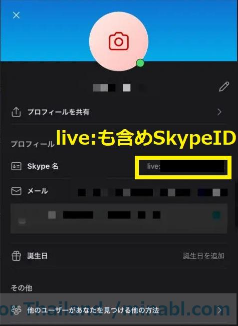 SkypeIDの確認方法　手順2